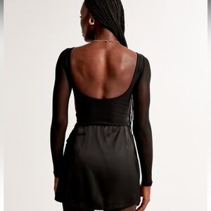 Abercrombie & Fitch NWT Long Sleeve Mesh Crepe Shell Bodysuit
